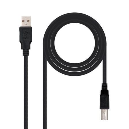 Cable USB 2.0 Impresora Nanocable 10.01.0104-BK/ USB Tipo-B Macho